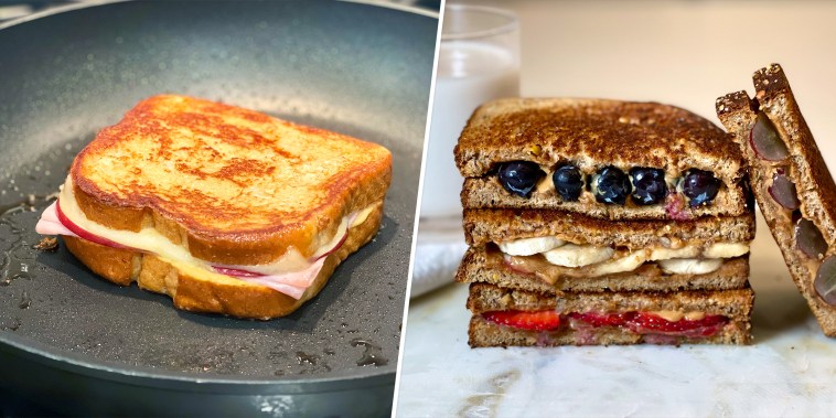 Split image of two sandwiches