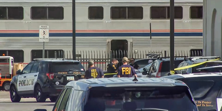 A shooting incident was reported onboard Amtrak's Sunset Limited train in Tucson, Ariz., on Oct. 4, 2021.