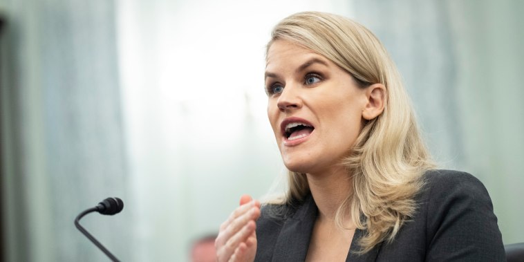 Former Facebook employee and whistleblower Frances Haugen testifies during a Senate hearing on Capitol Hill on Oct. 5, 2021.