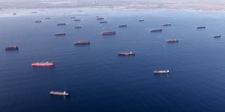 Image: Logjam Of Container Ships Clog Southern California Ports