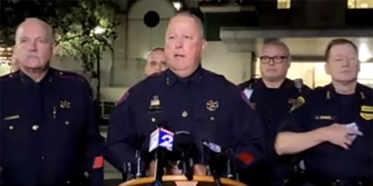 Image: Mark Herman, Harris County Constable Precinct 4, at a press conference in Houston on Oct. 16, 2021.