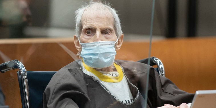 Robert Durst looks on during his sentencing hearing in Los Angeles on Oct. 14, 2021.
