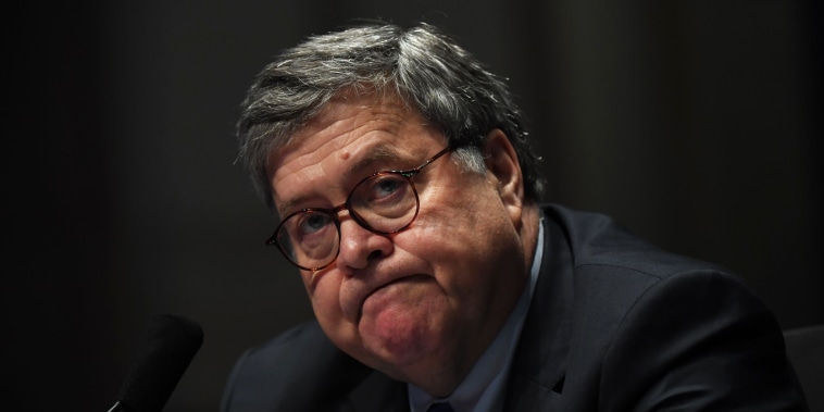 Attorney General William Barr testifies before the House Judiciary Committee hearing on July 28, 2020, in Washington.