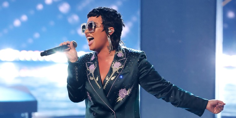 Image: Demi Lovato performs in Los Angeles on May 27, 2021.