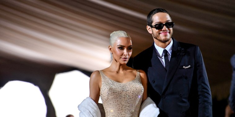 Image: Kim Kardashian and Pete Davidson arrive for the 2022 Met Gala at the Metropolitan Museum of Art on May 2, 2022, in New York.