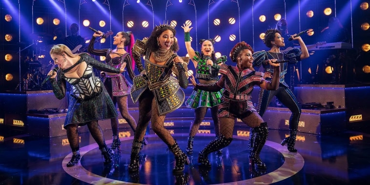 Image: Members of the Tony-nominated Broadway show, SIX perform on stage