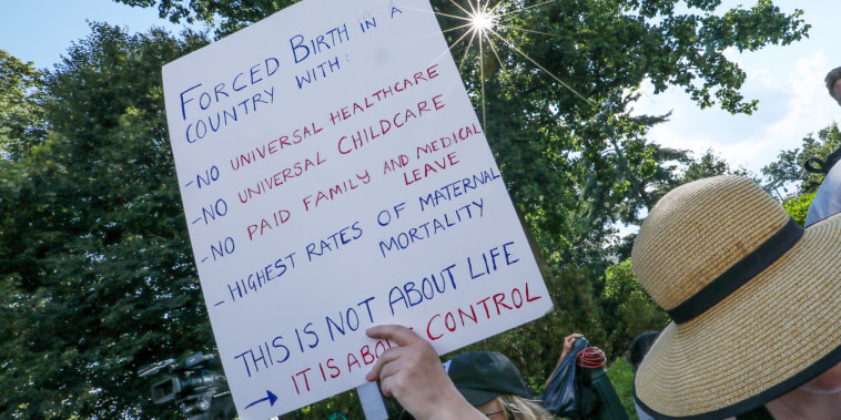 Pro-life-abortion and abortion rights demonstrators rally in front of the US Supreme Court in Washington, on June 25, 2022.