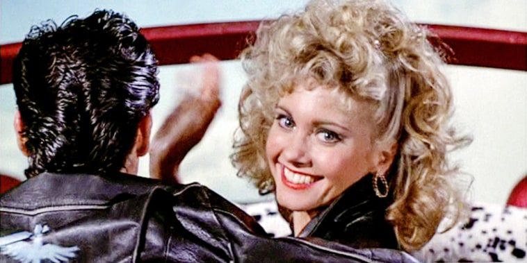 Olivia Newton-John as Sandy in 'Grease,' June 16, 1978. Screen capture. Paramount Pictures.