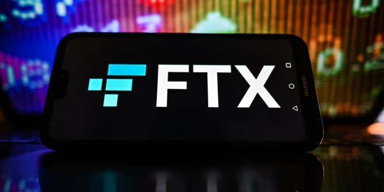 In this photo illustration  a FTX logo is displayed on a