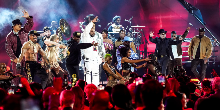 Image: 50 Years of Hip Hop Celebration Tribute performance at the 65th annual Grammy Awards on Feb. 5, 2023, in Los Angeles.