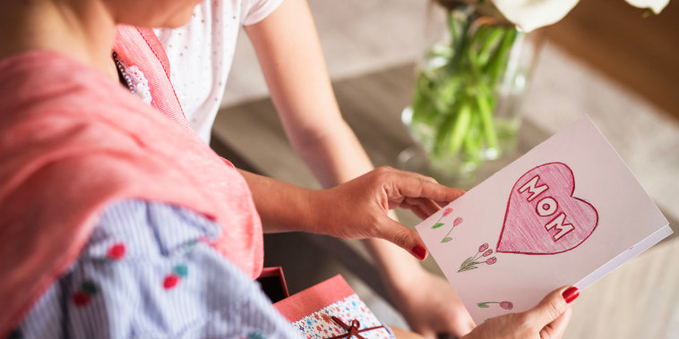 Looking at Mother's day card