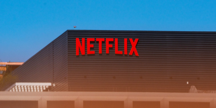 Netflix's office building on Sunset Boulevard in Los Angeles on April 19, 2021.