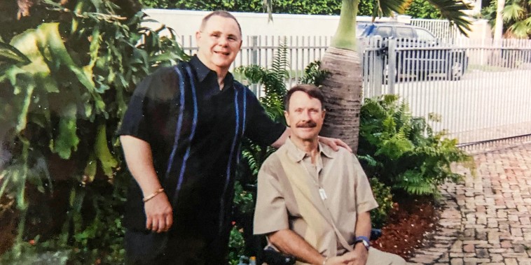 Lawrence Vilord, left, with his now-deceased husband, U.S. Navy veteran Rhett Chalk.