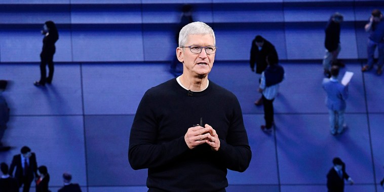 Image: Apple CEO Tim Cook during an event at the Steve Jobs Theater in Cupertino, Calif., on Sept. 10, 2019.