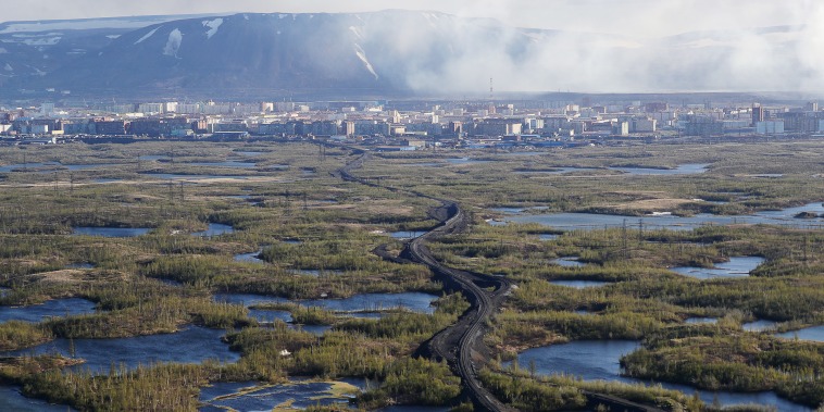Image: An aerial view of Norilsk on June 6, 2020.