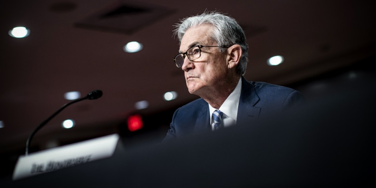 Jerome Powell, chairman of the U.S. Federal Reserve, during a Senate Banking, Housing and Urban Affairs Committee hearing in Washington, D.C., on Nov. 30, 2021.
