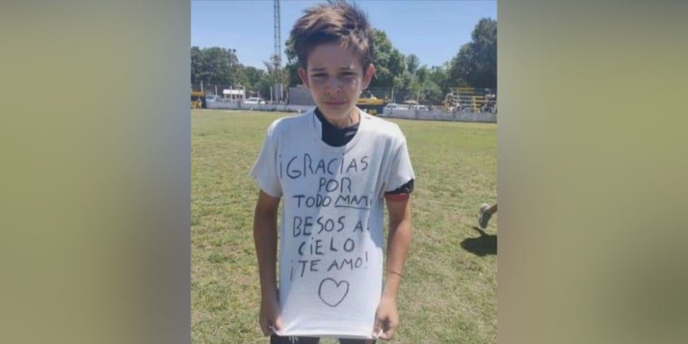Luca Güerci, jugador de fútbol de 11 años que le dedicó un gol a su madre recién fallecida