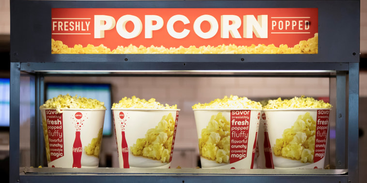Fresh popcorn is pictured at a AMC theatre on reopening day during the outbreak of the coronavirus disease (COVID-19), in Burbank