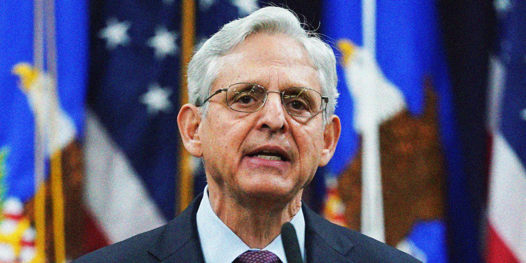 Attorney General Merrick Garland speaks at the Department of Justice in Washington on January 5 in advance of the one year anniversary of the attack on the U.S. Capitol.