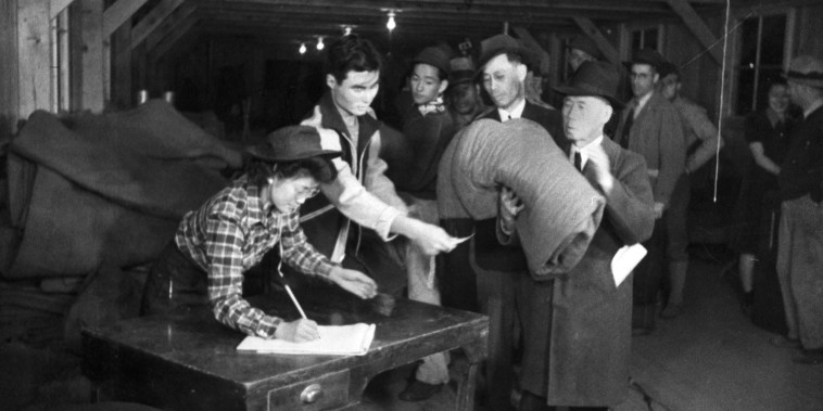 Image: Japanese Americans Entering Camps