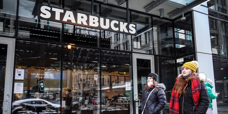 A Starbucks shop in the Loop on Jan. 4, 2022 in Chicago.