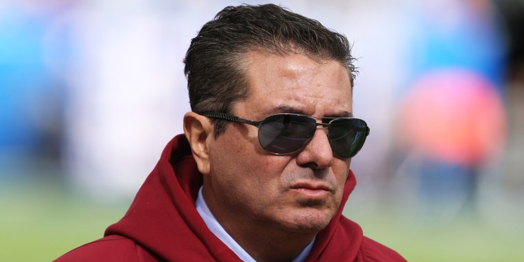 Dan Snyder, owner of the NFL's Washington franchise, looks on at a game against the New York Giants on Oct. 28, 2018, in East Rutherford, N.J.