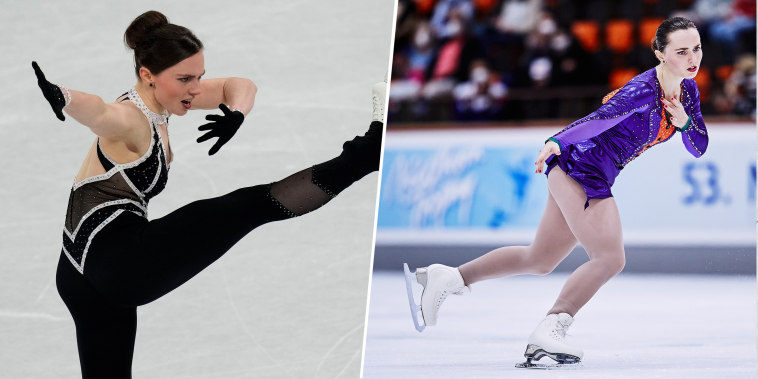 Figure skater Josefina Taljegård wears pants and a skirt for her two programs at the 2022 Beijing Winter Olympics