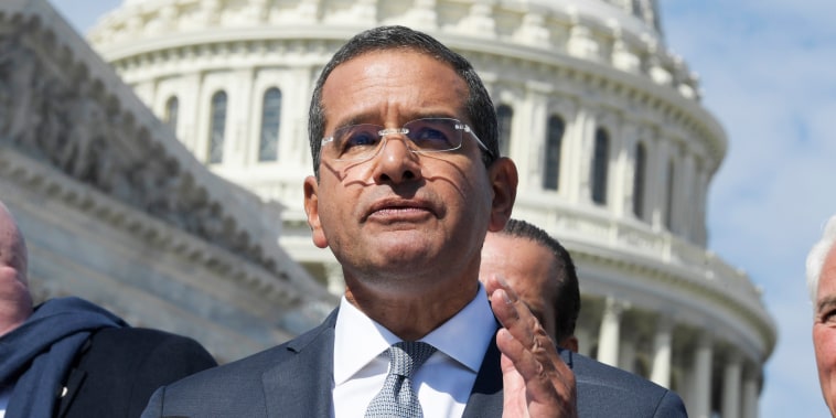 Governor of Puerto Rico Pedro Pierluisi speaks during a press conference on Mar. 02, 2022 on Capitol Hill in Washington, D.C.