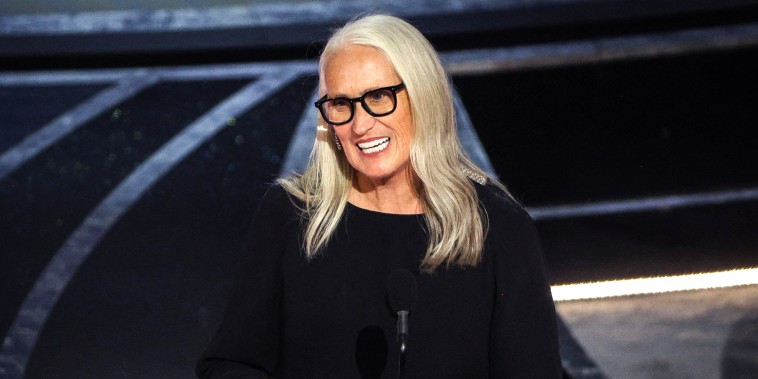 Image: Jane Campion accepts the award for best director for "The Power of the Dog" at the Oscars on Sunday in Los Angeles.