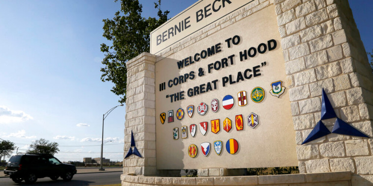 Señal de bienvenida en Fort Hood, Texas, el 9 de julio de 2013.