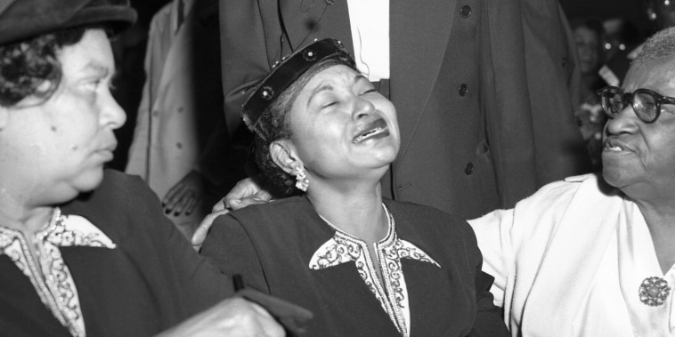 Mamie Bradley Crying at Funeral