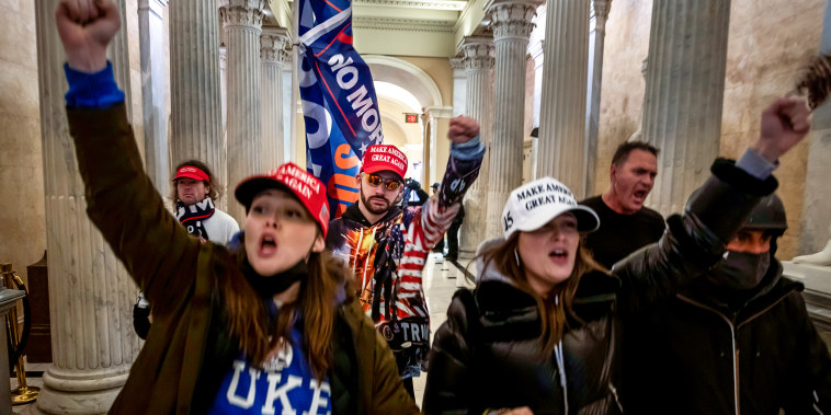 Supporters of President Donald Trump protest inside the U.S. Capitol on Jan. 6, 2021.