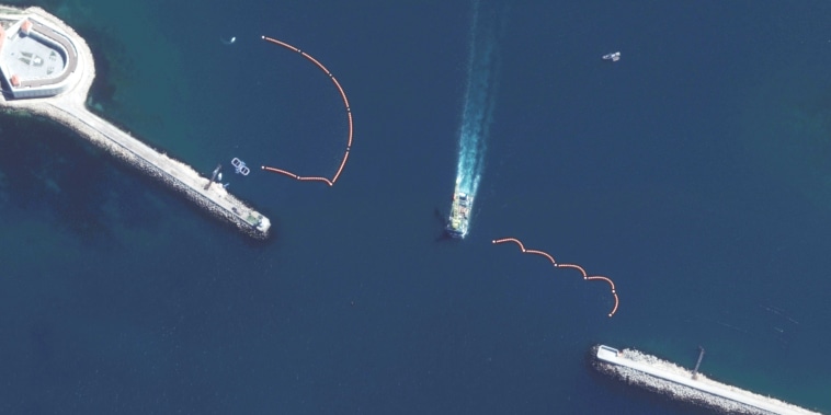 Satellite images appear to show dolphin pens at Sevastopol bay in Crimea.