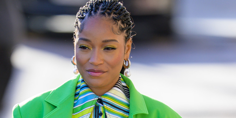 Keke Palmer is seen at "Jimmy Kimmel Live" on March 16, 2022 in Los Angeles, California.