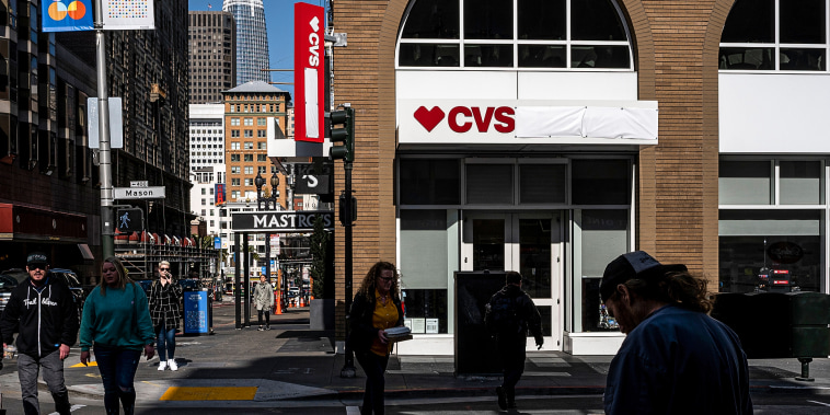 A CVS pharmacy store in San Francisco on April 28, 2022.