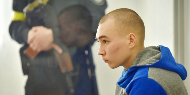 Image: Prosecutors request life sentence Russian serviceman standing war crimes trial in Kyiv