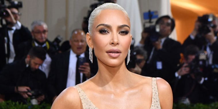 Kim Kardashian arrives for the 2022 Met Gala at the Metropolitan Museum of Art on May 2, 2022, in New York.