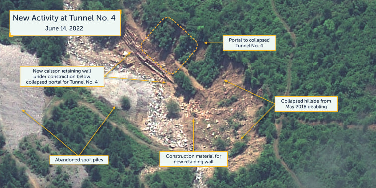 Recent satellite imagery shows new indications of activity below the entrance to Tunnel No. 4 (West Portal) at North Korea's Punggye-ri nuclear test site.