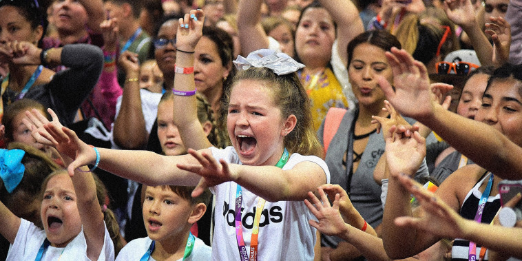 Image: Fans cheer at VidCon at the Anaheim Convention Center in Calif., in 2017.