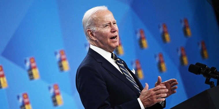 Image: Joe Biden during a press conference at the NATO summit in Madrid, on June 30, 2022.