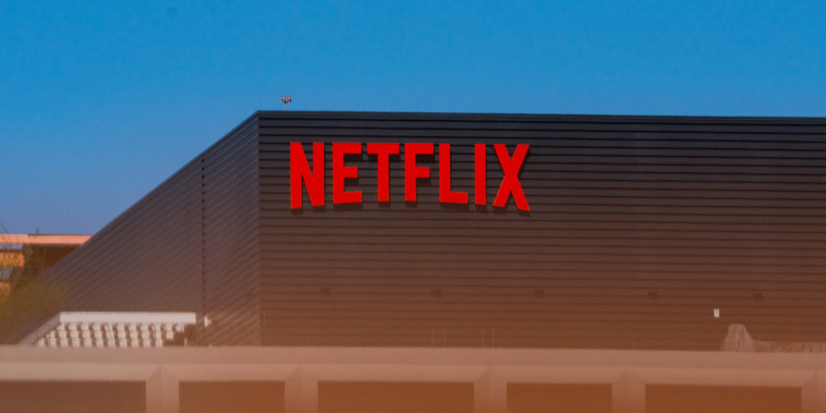 Outside of the Netflix Inc. office in Los Angeles, on April 19, 2021.