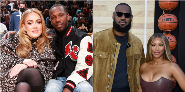Adele y Rich Paul en la NBA All-Star Game 2022; LeBron James y Savannah James en la premier de 'Hustle'