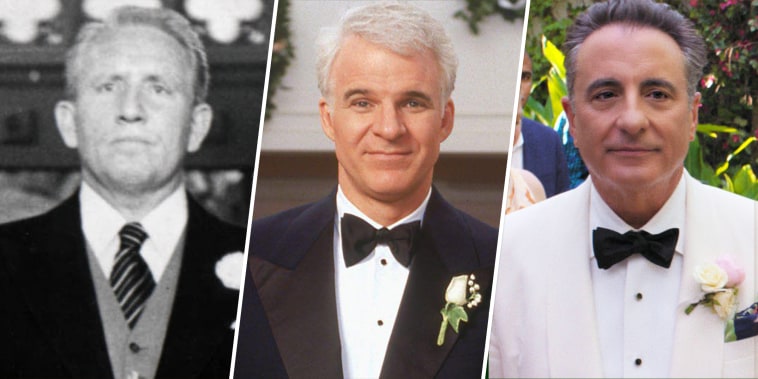 From left, Spencer Tracy, Steve Martin, and Andy Garcia in Father of the Bride.