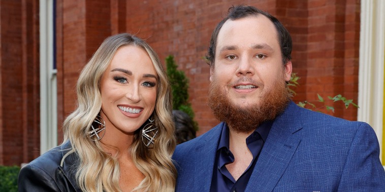 Nicole Combs (L) and Luke Combs at the 14th annual Academy of Country Music Honors at Ryman Auditorium on Aug. 25, 2021 in Nashville, Tennessee.