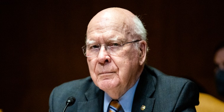Sen. Patrick Leahy, D-Vt., during a Senate Appropriations Subcommittee hearing on May 3, 2022.