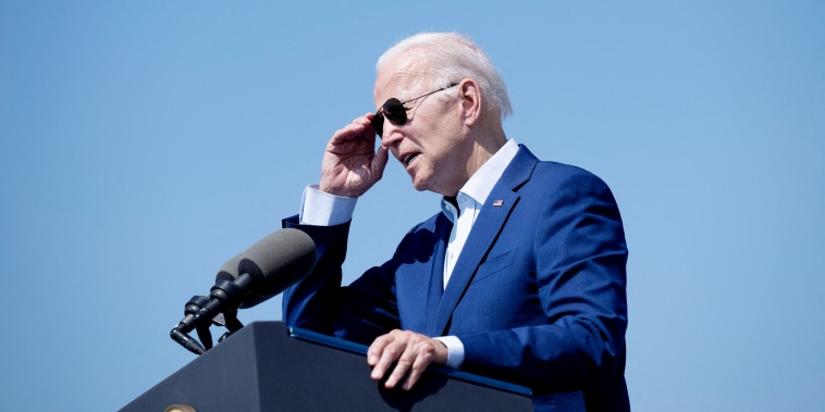 President Joe Biden delivers remarks at the former location of the Brayton Point Power Station in Somerset, Mass. on Wednesday.