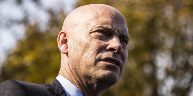 Marc Short, chief of staff to Vice President Mike Pence, speaks outside the White House on Nov. 19, 2019.
