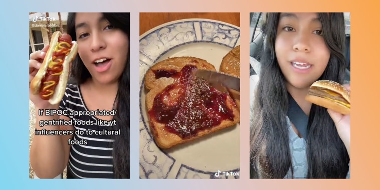 Daniela Rabalais is parodying the cultural appropriation of food with her videos, calling things like "hotdogs" "sausage tacos."