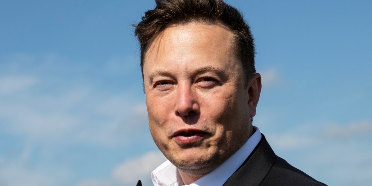Elon Musk arrives at the Tesla Gigafactory near Berlin, on Sept. 3, 2020.