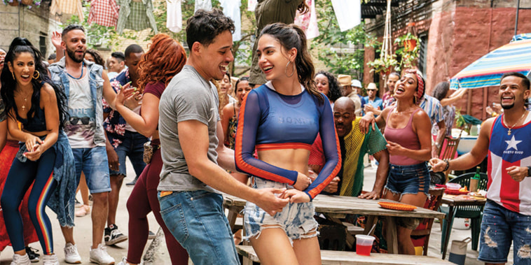 Melissa Barrera and Anthony Ramos in the Heights.
